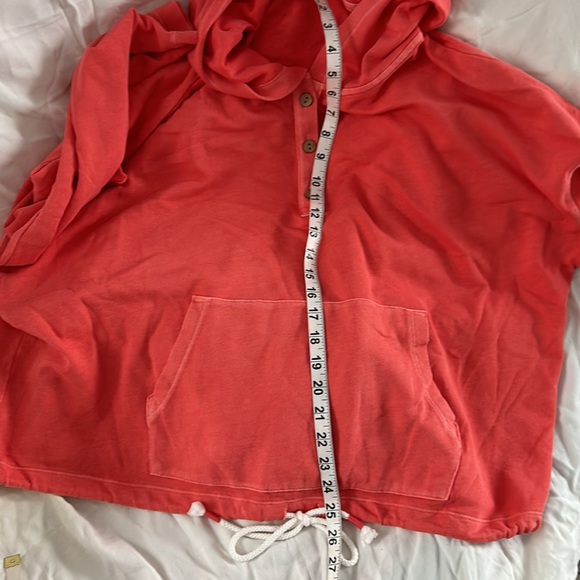 Old Navy French terry cropped hoodie for women size XL, color, orange/peach. - Picture 7 of 8